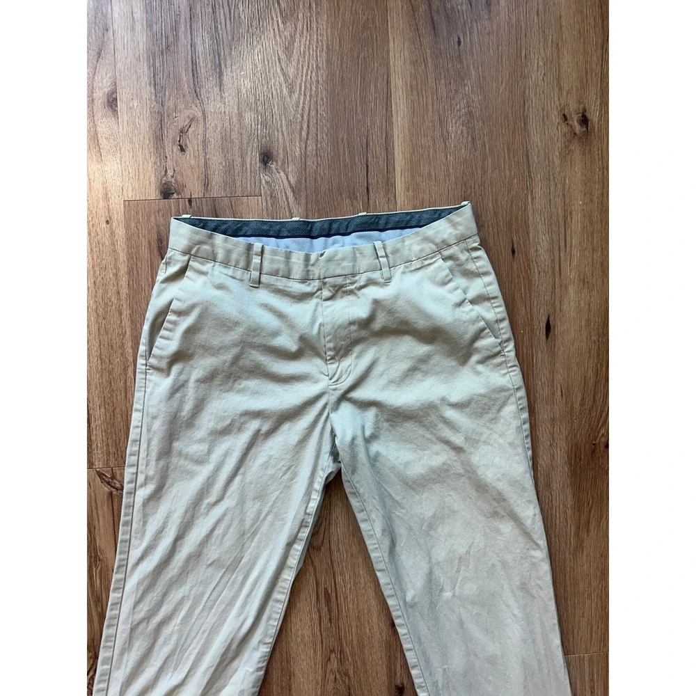Murano Wardrobe Essentials Mens Khaki Chino Pants 32x34 Front Stretch Cotton